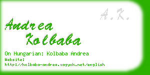 andrea kolbaba business card